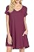 MOLERANI Women's Casual Plain Simple Pocket T-shirt Loose Dress