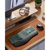 ProtoArc Ergonomic Wireless Keyboard Mouse, EKM01 Plus Full Size Ergo Bluetooth Keyboard Mouse Combo, Split Design, Wrist Rest, Multi-Device, Rechargeable, for Windows/Mac OS - Green
