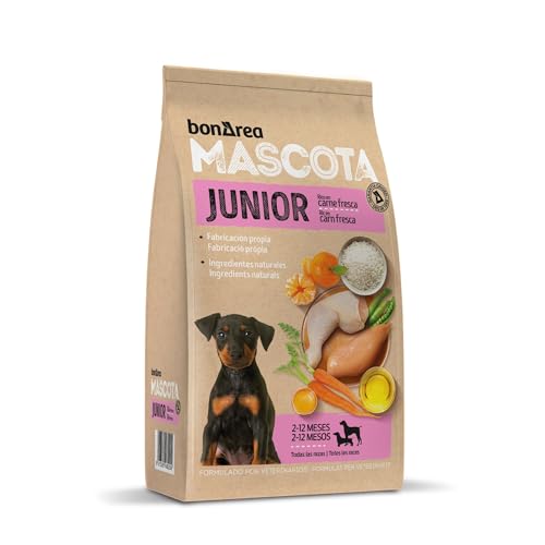 BonÀrea - Pienso para Perros Cachorros 3KG - Razas Pequeñas Medianas y Grandes - Desde Destete hasta Adulto - Contiene Ingredientes Naturales -Fabricado en España - Junior