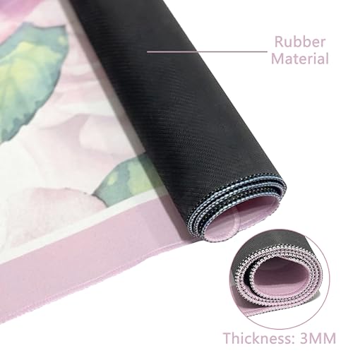 Large Pink Mahjong Mat (31.5” x 31.5”) with Unique Rose Printed Patterns, Mahjong Mat for Table Anti-Slip, Noise-Reducing Mah Jongg Mats for Mahjong, Poker, Board Games, Dominoes, and Card Games by Delnorte - Image 5