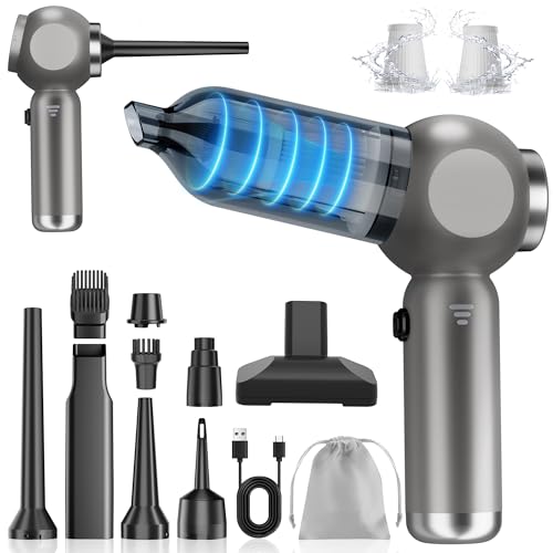 Portable Car Vacuum Cleaner High Power 17500Pa, Lightweight Mini Vacuum Cleaner, Hand Held Vacuum with LED 3-Speed Display, Multiple Attachments, Car Cleaning Kit Interior, Ideal Gift for Cars Owners