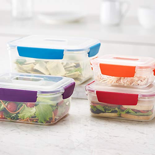 Joseph Joseph Nest Lock, 4 Piece Plastic Food Kitchen Storage Container set with lids, Leak Proof, Airtight, Space Saving, BPA free- Multicolour