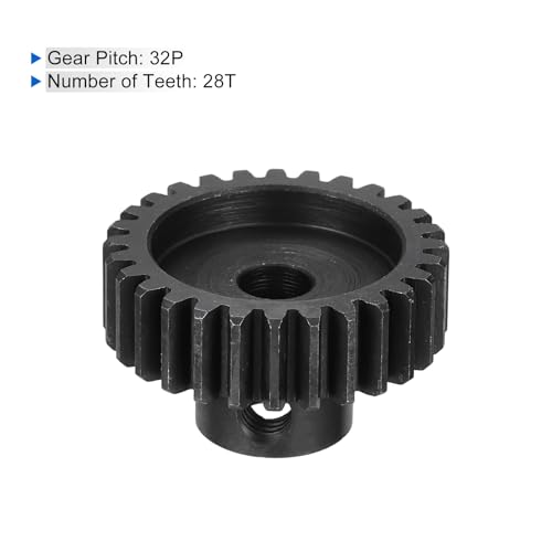 QUARKZMAN 2 Stk RC 32P Gehärtetes Ritzel 5mm Welle 28T Motor Zahnräder Kohlenstoffstahl Für 1/10 RC Modellauto Boot Drohne