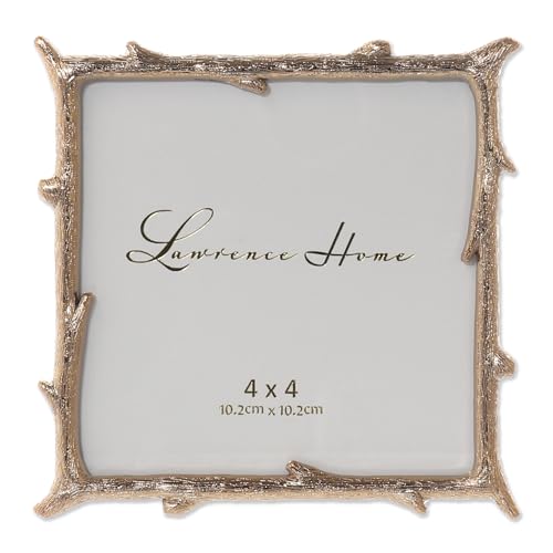 Image of Lawrence Frames Metal Frame, Branch Design, Gold, 4x4
