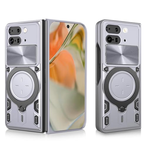 LHNUNP for Google Pixel 9 Pro Fold }OlbgX^hP[X MagSafeΉ [Oz_[JXC_[] X^ wh~ ϏՌ  یP[X, Silver