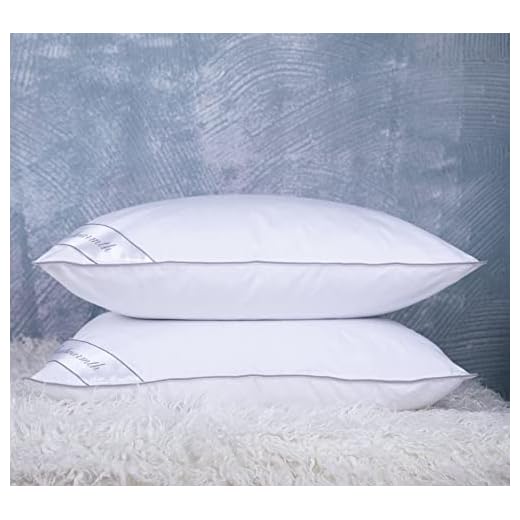 Eastwarmth Goose Feather Down Bed Pillow for Sleeping 2 Pack,Hotel Collection Pillows Set of 2 Standard Size Gussted White