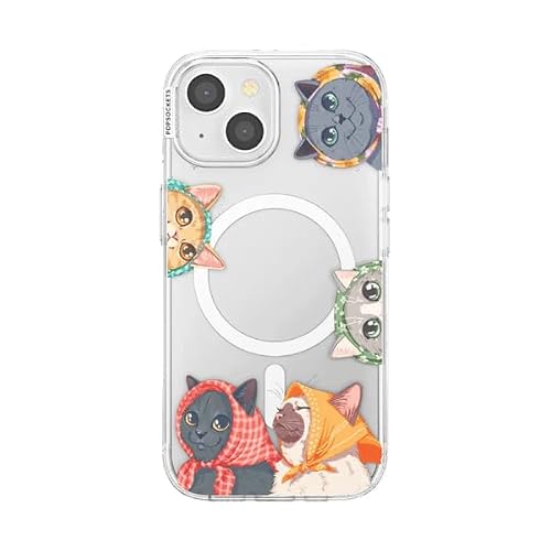 PopSockets iPhone 15 Phone Case with MagSafe- Nana Cats