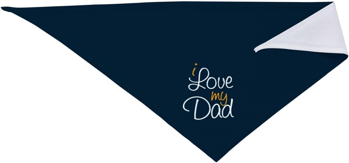 Funny I Love My Dad,Daddy's Gift Dog Bandana, Pet Scarf Accessories, Adjustable Dog Bandana for Father’s Day Party,Pet Accessories for Dog Lover (Blue) image 4
