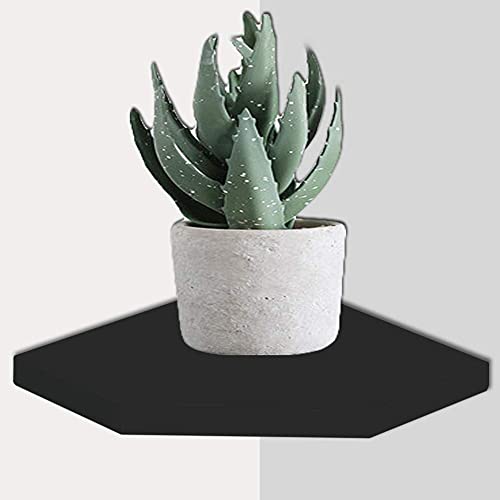 Rank Floating Corner Shelves Wall Mounted Display Organizer Storage Shelf Set Of 2 For Bathroom, Bedroom, Living Room, Kitchen, Office And More (Black) #TOP3