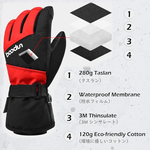 TRIWONDER Kids Ski Snow Gloves Winter Cold Weather Windproof Warm Snowboard Sport Mittens for Boys Girls