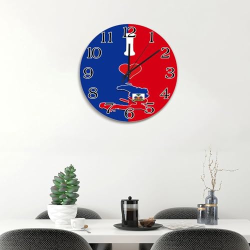 Horloge murale en bois Haïti 30cm suspendre salon déco pays