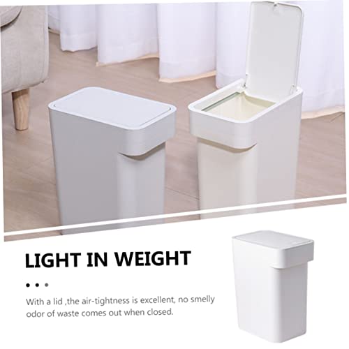 Caneca de basura rectangular blanco 10L con tapa Unomor miniatura 6