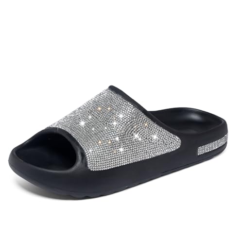 Fashion Crystal Slides for Women Summer Bling Sandals for Girls Women's Diamond Slippers with Glitter2