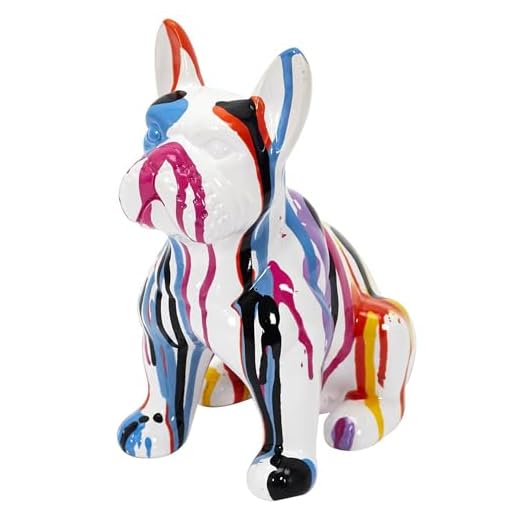 Linnea Statue Bouledogue français Collection GALERIE d'art Multicolore
