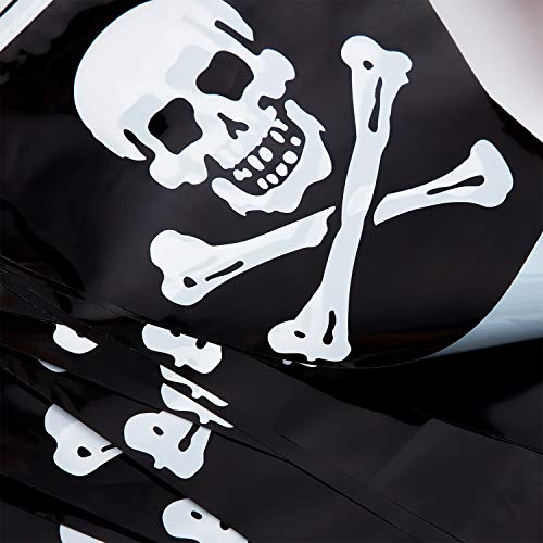 Tatuo 60 Pcs Pirate Banner Skull Pirate Flag Birthday Party Decorations Jolly Roger Ship Triangle Pennant Bunting Decor for Gasparilla Holiday Celebration Decor Outdoor Party Supplies