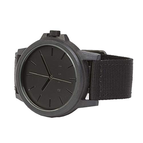 neff Unisex-Adult's Carbine Analog Watch with Woven Band Mens, Black/Black, One Size