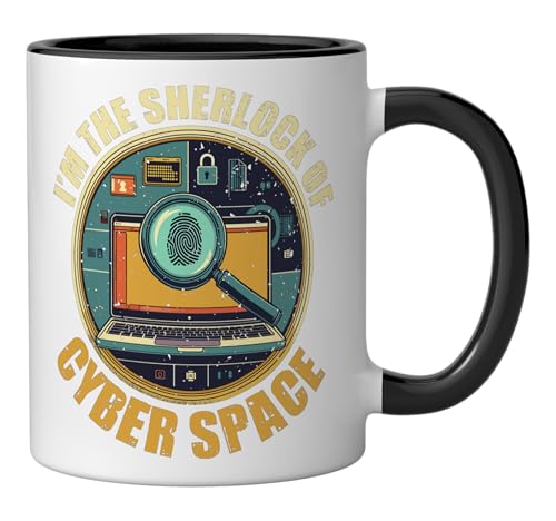 Taza de cerámica para informática forense negra/blanca miniatura 2