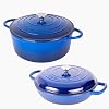 Nuovva Enamelled Cast Iron Dutch Oven Pot with Lid Premium Casserole Dish for Baking, Roasting, Stewing & Everyday Cooking