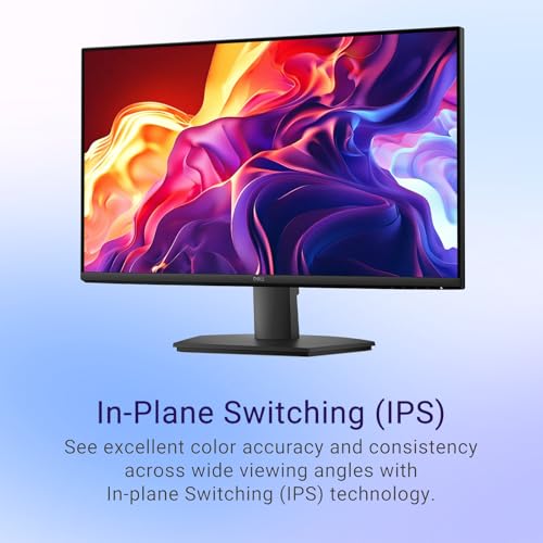 Image of Dell 24 inch Monitor, FHD (1920 x 1080), 100Hz, IPS Panel, AMD FreeSync, 5ms, VESA, Low Blue Light, Flicker Free, Anti-Glare, HDMI & VGA, Ultra-Thin bezels, Tilt Adjustment, Black