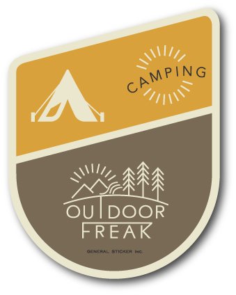 Amazon.co.jp: OD-08 CAMPING キャンプ OUTDOOR FREAKステッカー