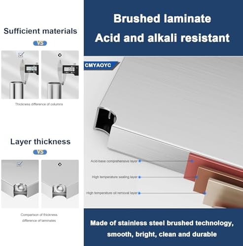 Stainless Steel Prep Table, 3-Tier Metal Work Table, Kitchen Island with Workspace, Dining Side Storage, Bakers Rack for Home and Commercial Use