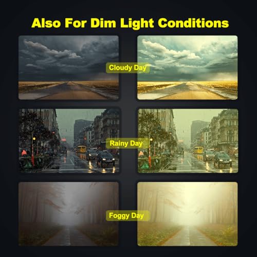 Image of AOSM Night Driving Glasses for Men and Women, Polarized Night Vision Lens Anti-Glare Diminish Headlights Enhance Vision （Long Rivet）