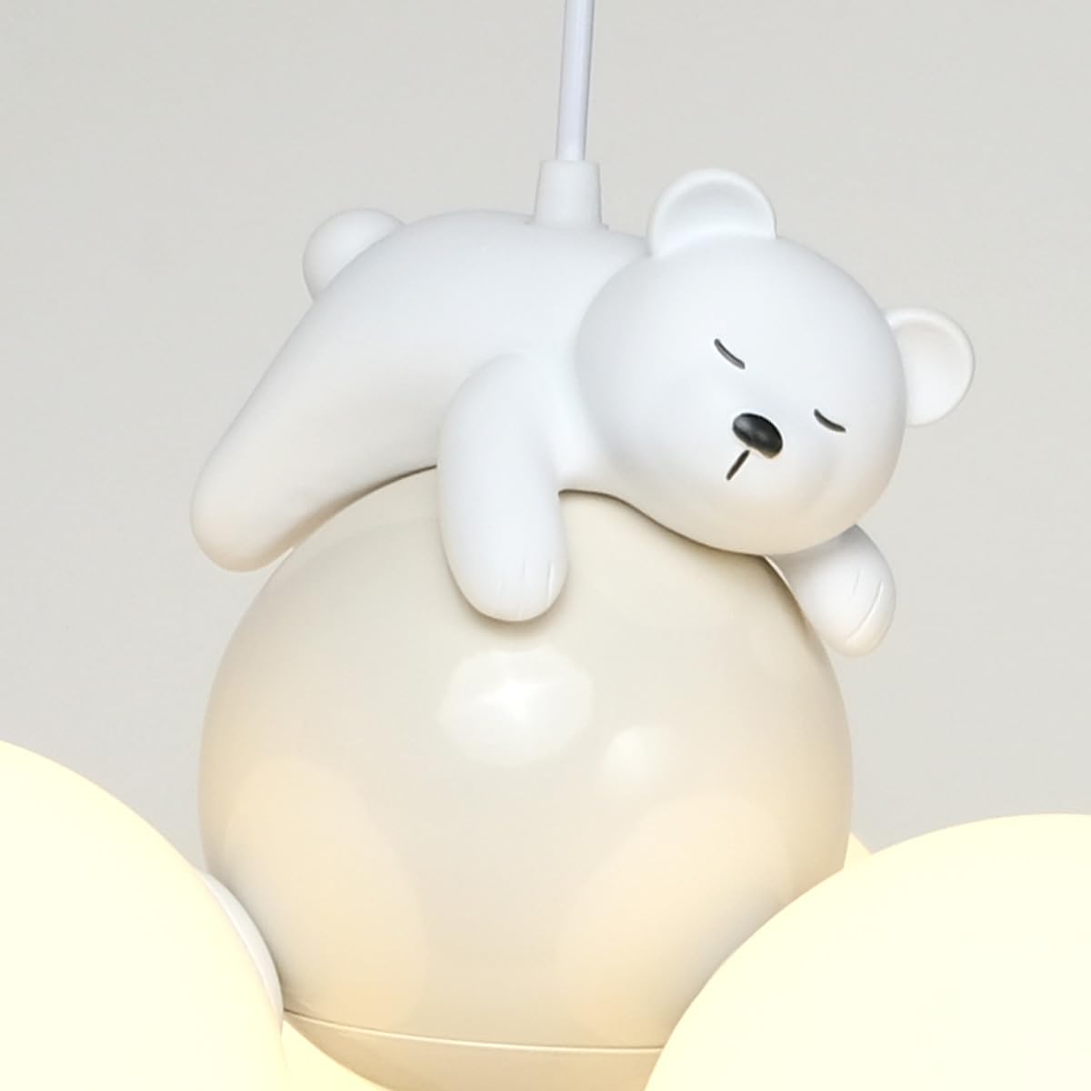 LED-Hängelampe mit schlafendem Bären, Cartoon-Ballon, Deckenleuchte, Kronleuchter, Hängelampe, Deckenlampe, Mond-Kronleuchter, Deckenbeleuchtung für Schlafzimmer, Kinderzimmer