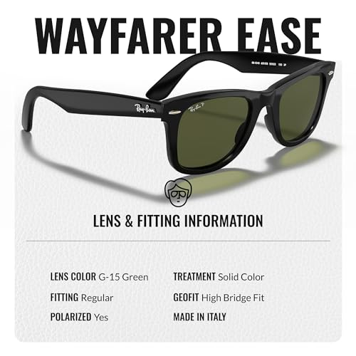 Ray-Ban RB4340 WAYFARER EASE Square Shaped Sunglasses for Men & Women with Official RAYBAN Eyewear Kit4