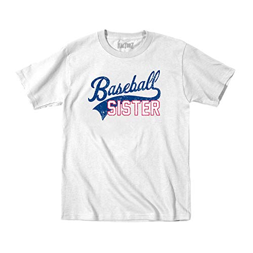 Instant Message - Baseball (Tail) Sister - Toddler Short Sleeve T-Shirt - Size 5T White #TOP20