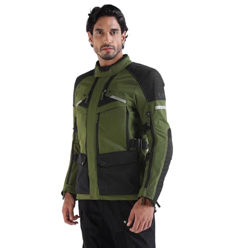 Image of Royal Enfield Nirvik V3 Riding Jacket | Protection: RE Ergo Pro Tech CE Level 2 at Shoulders & Elbows | Norman Tech CE Level 2 back protector, & XY CE Level 1 chest protectors | OLIVE S