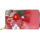 [YINGD] 羽子板 門松 鶴 桜 梅 初日の出 朝日 和風 すべての財布 長財布 本革 薄型二つ折り スマホ入れ可 シンプル 小銭入れ カード 現金 大容量収納 ファスナー ビジネスウォレッ 男女兼用 人気 クリスマス/新年プレゼント