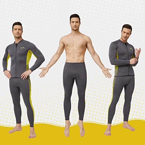 Goldfin Mens Wetsuit Top And Pants, 2Mm Neoprene Wetsuit Jacket Wetsuit Shirt For Water Aerobics Diving Surfing Kayaking(Mens Pants, L) #TOP5