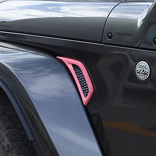 Image of Voodonala Wheel Eyebrow Side Air Conditioning Vent Decoration Cover Trim for Jeep Wrangler JL JLU Gladiator JT 2018-2021(2pcs /Set,Pink)