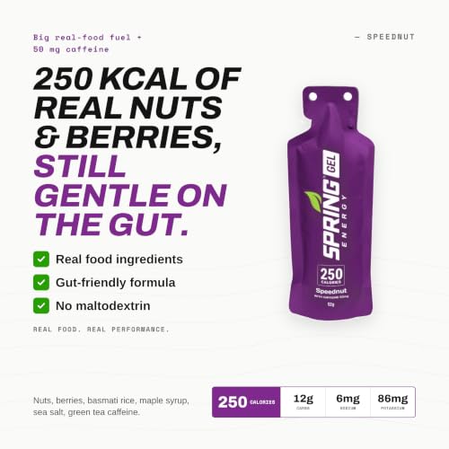 Image of SPRING Energy Gel- Speednut with Caffeine (50 mg) Vegan 235 kcal - Real Food Sports Nutrition
