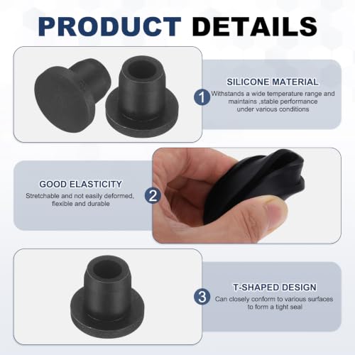 Image of MECCANIXITY 36pcs T-Shaped Silicone Plugs 7.8mm 5 /16 inch Dia Snap in Plug
