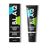 BLAQ Activated Charcoal Whitening Toothpaste - Organic Teeth Whitener Paste with Bentonite Clay, Coconut Oil and Peppermint - Fluoride and Gluten Free, Non-GMO