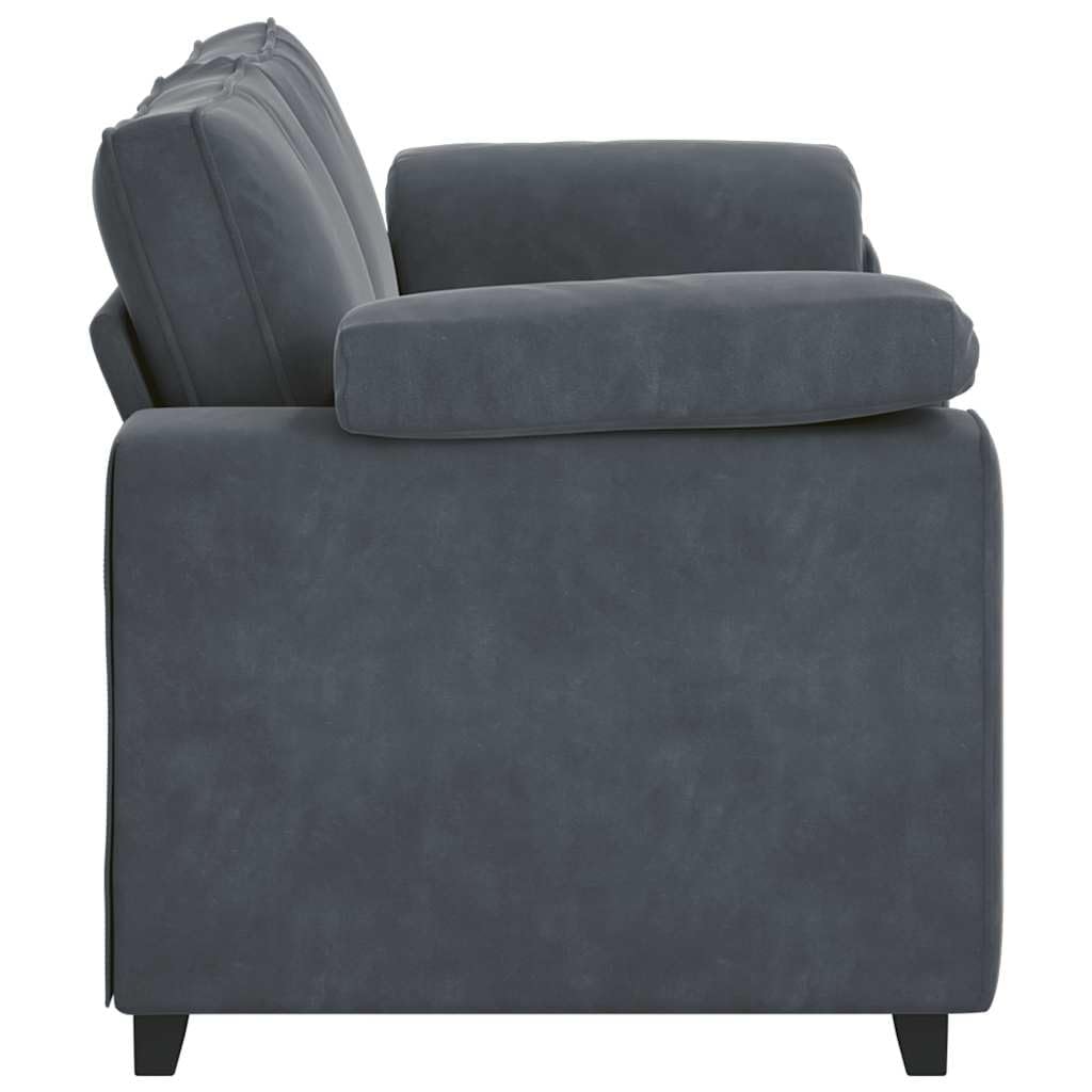 Sofá de dos plazas gris oscuro 180 x 77 x 82 cm terciopelo con reposabrazos, respaldo, cojín, espacio de almacenamiento, ideal para salón, habitación de invitados, oficina, cómodo mueble