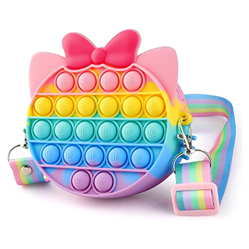 プッシュポップ バブル バッグ リュック 肩掛け ショルダー 猫 ねこ キティ スクイーズ玩具 ストレス解消グッズ (猫バッグ)