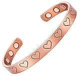 Bracelet en cuivre pur naturel avec aimants de 3000 Gauss chacun.