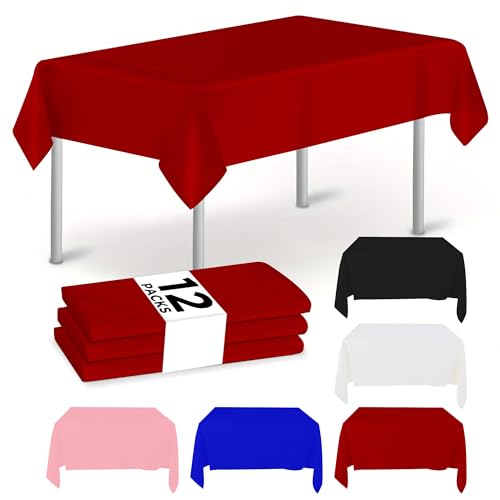 NORZEE 12-Pack Disposable Plastic Tablecloths, 54