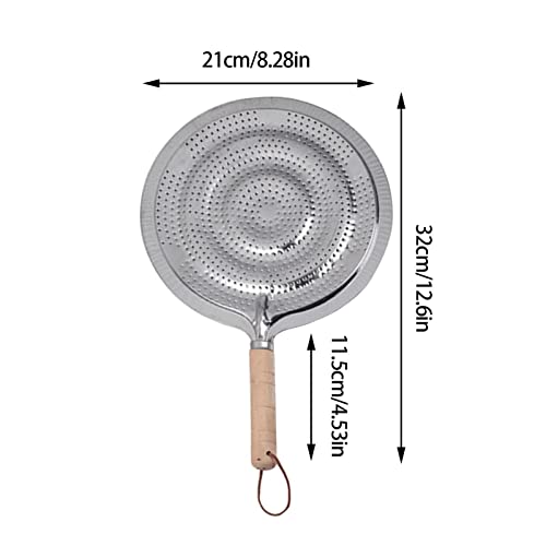Difusor de Calor - Ferro Simmer Pot Fogão Top | Placa difusora de indução com cabo de madeira de 21