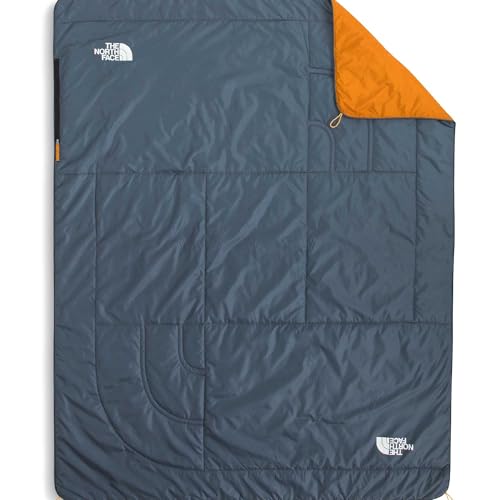 THE NORTH FACE Wawona Blanket - Insulated Blanket for Home and Camping, Water Repellent, Packable Design, Granite Grey/Dust Orange, One Size