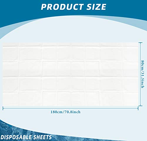 Image of Tatuo 50 Pieces 31 x 70 Inches Disposable Bed Sheets Waterproof Bed Cover Massage Table Sheet Non-woven Fabric for Spa, Lash, Beauty Salon, Waxing, Hotels(White)