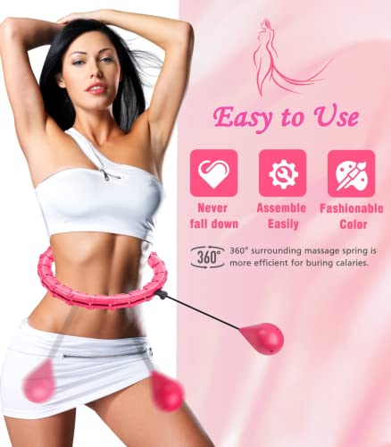 Foto von Smart Hula Hoop Reifen für Erwachsene mit Gewichtsball, Hula Hoop Reifen mit 24 verstellbare Glieder zum Abnehmen, Fitness & Gewichtsverlust für angenehme Lautstärke