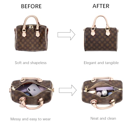 Lckaey Bolsa organizadora para Speedy 25 Bolsa protetora e inserção de bolsa de mão Y073Khaki-M