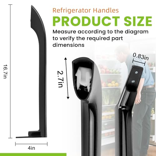AMI PARTS 5304506471 Refrigerator Door Handle Set (Black) Replaces 242059503 242059506 5304486361 5304504509 5304504510 5304510039 5304510041 4390912 AP6036332 PS11731976 EAP11731976(2 Pack) by AMI PARTS - Image 3