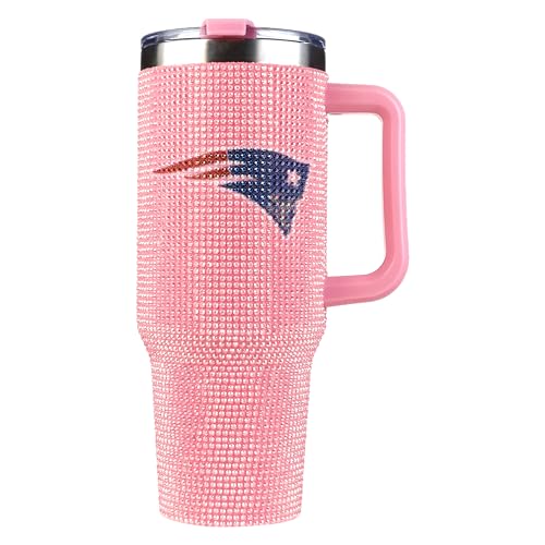 Image of The Memory Company Officially Licensed 40oz Pink Bling Game Day Tumbler, New England Patriots