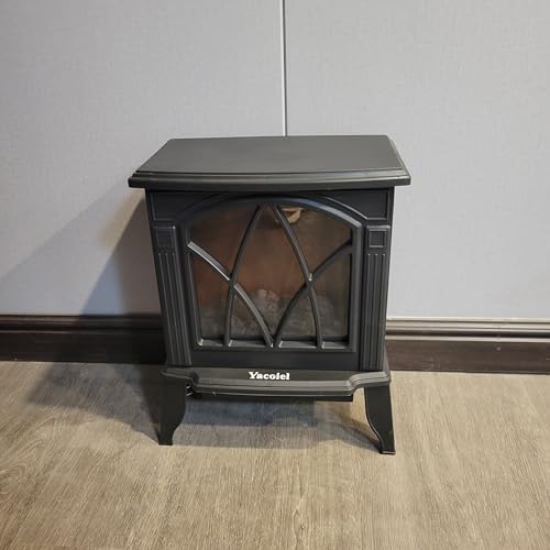 Yacoiel Fireplaces Electric Fireplace Heater â€“ Vintage-style decorative fireplace with realistic flame effects