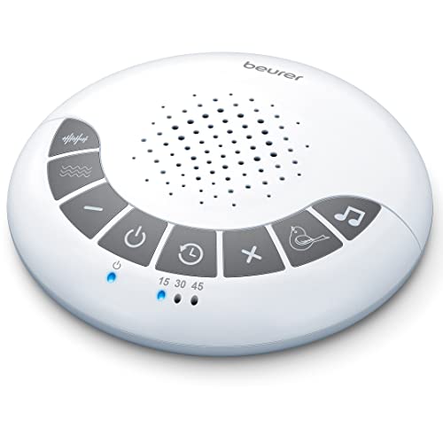 Beurer White Noise Machine with 4 Soothing Sounds | Sound Machine with Auto Shut-Off Sleep Timer | Portable White Noise Machine for Adults, Kids & Babies | Dreamsound Sleep Machine, SL15
