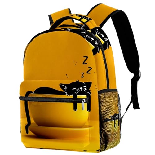 Sac à dos chat pour école et voyage décontracté multicolore 40cm